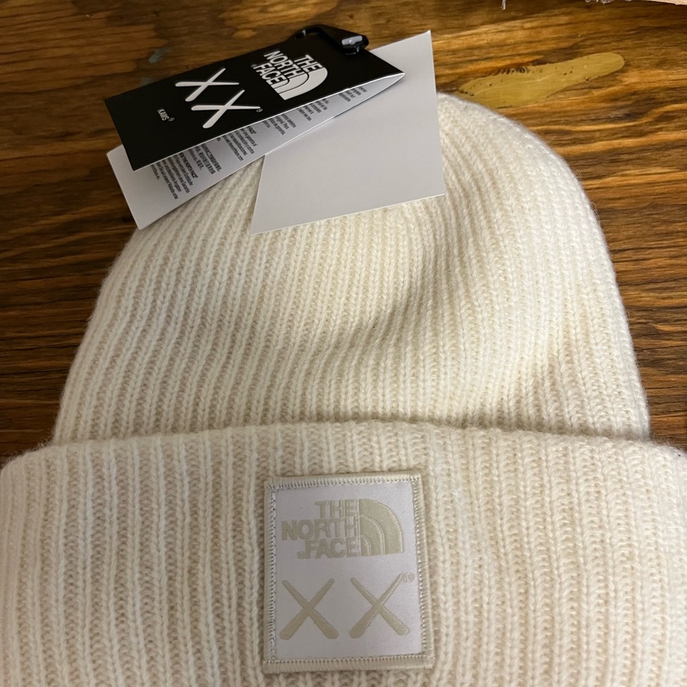 KAWS × The North Face Beanie (FW22) Moonlight Ivory